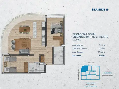 VENTA Apartamento POCITOS 2 dormitorios con balcón