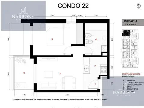 Departamento en Venta de 2 dormitorios
