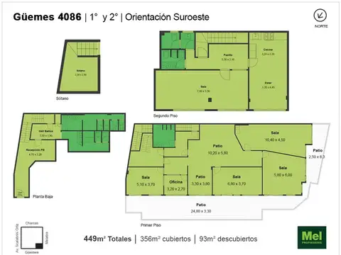 Guemes 4000, Piso 1 y 2