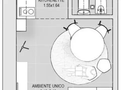 Departamento en Venta de Monoambiente