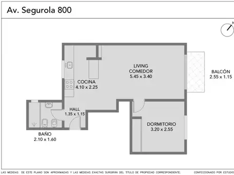 Departamento en Venta de 2 ambientes