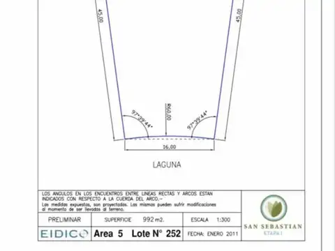 Terreno en Venta de 992,0 m2