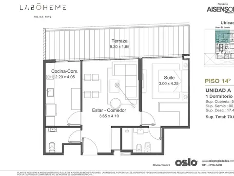 Departamento en venta de 2 ambientes en Villa Crespo de 71m2 Entrega:2026