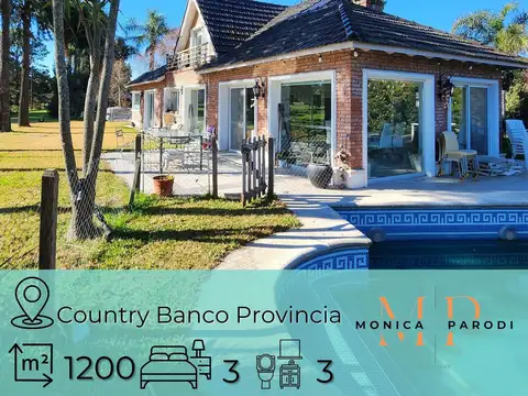 Casa en venta en Country Banco Provincia – Amplios espacios, pileta y vista al golf