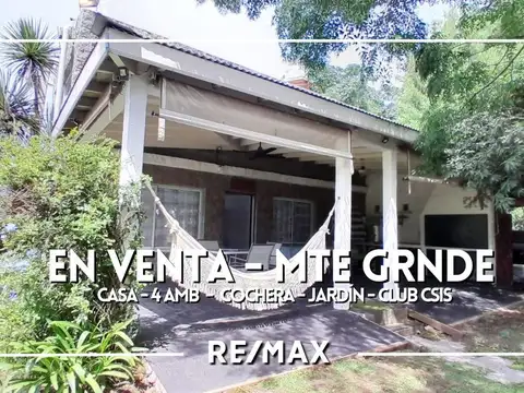 Venta Casa 4 Amb Jardin Parrilla Garaj  Mte Grande