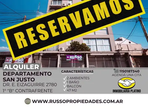 Alquiler departamento 2 ambientes San Justo