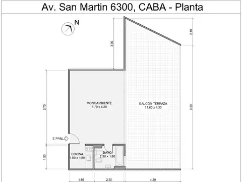 Departamento en Venta de 1 dormitorio