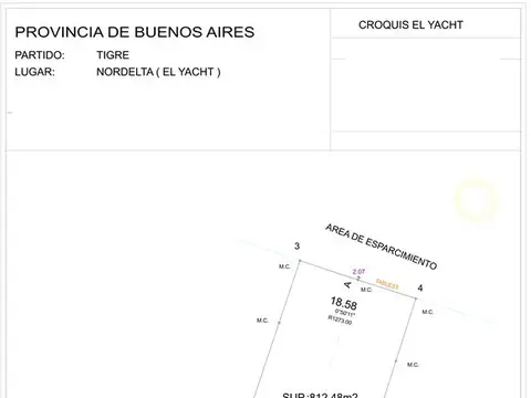 Terreno en Venta de 812,0 m2