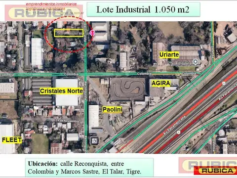 Venta Terreno Industrial 1.050 m2 El Talar Partido de Tigre