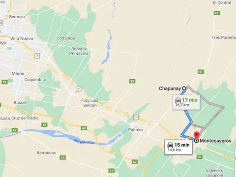Localidades de Montecastro y Chapanay
