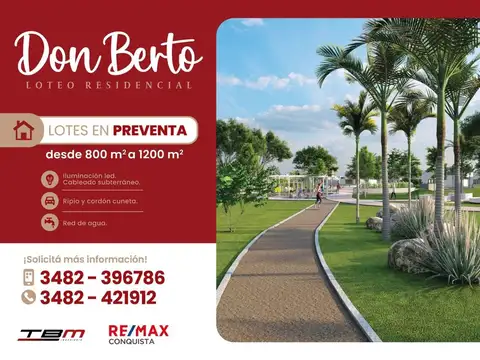 Terreno en Venta en Reconquista, USD 34.200