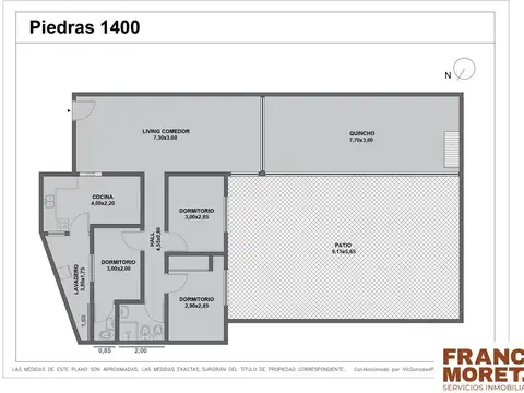 Departamento en Venta de 3 ambientes