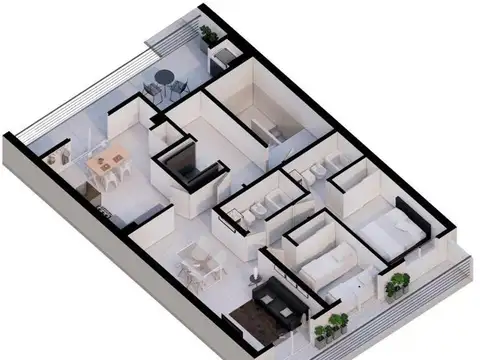 Departamento 2 ambientes con 1 baño