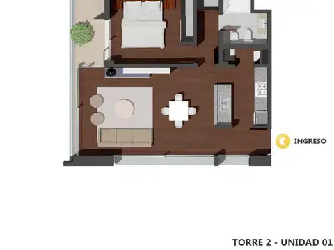 Departamento 1 dormitorio en venta - Pichincha