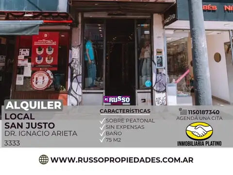 Alquiler local peatonal San Justo