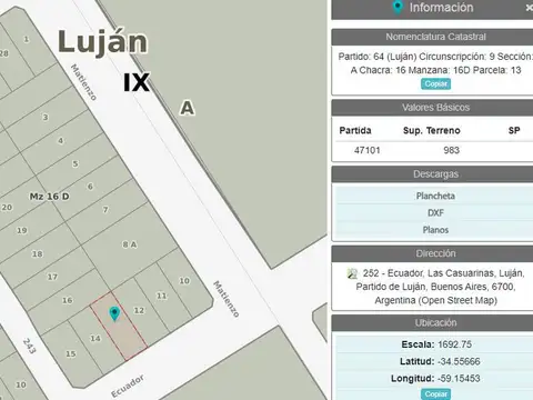 Terreno en Venta en Las Casuarinas, USD 34.000