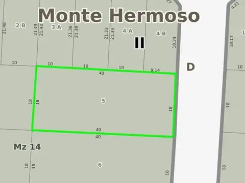 Terreno en venta - 720 mts2 - Monte Hermoso