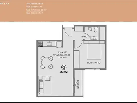 Departamento en Venta en Saavedra, USD 161.920
