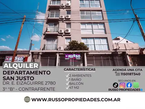 Alquiler departamento San Justo 2 ambientes