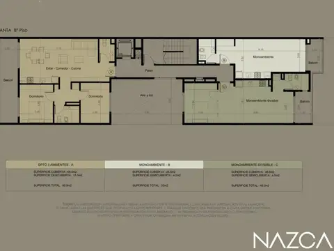Departamento Monoambiente con 1 baño
