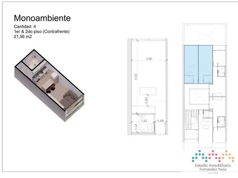 Departamento Monoambiente con 1 baño