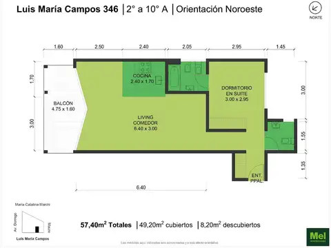 Departamento en Venta de 2 ambientes