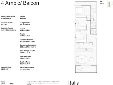 Departamento en Venta de 4 ambientes