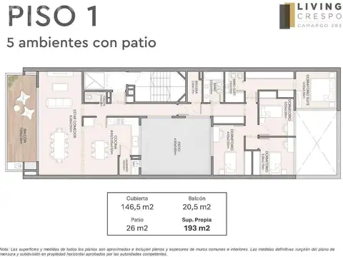 Departamento en Venta con 1 cocheras