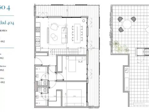 Departamento 3 ambientes con 2 baños