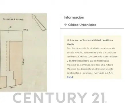 Terreno en Venta de 1609,0 m2