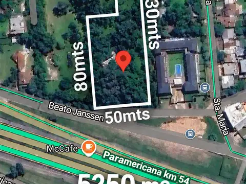 Terreno en venta en Pilar Centro sobre Panamericana  km 54  (5250 m2)