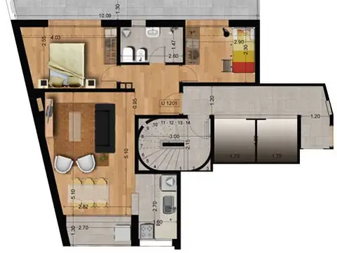 Departamento 3 ambientes con 1 baño