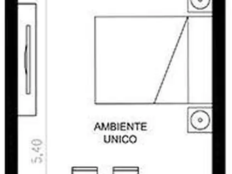 Departamento Monoambiente con 1 baño