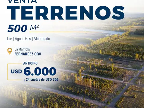 TERRENOS EN VENTA, FERNÁNDEZ ORO, LA RAMBLA