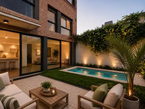 Dúplex 4 ambientes con piscina y jardín