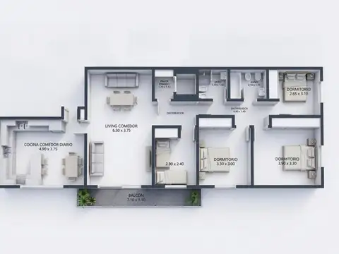Departamento en Venta en Barrio Norte, USD 259.000