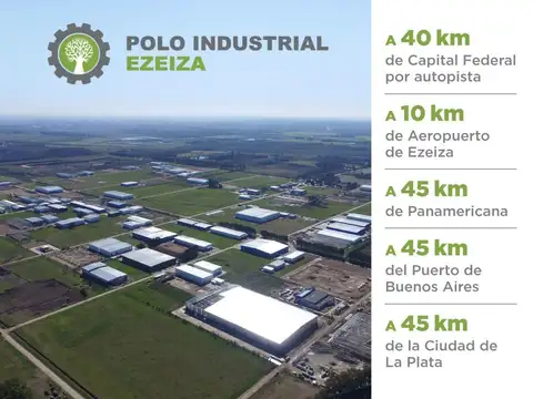 Únicos 33.800 m2 de tierra industrial en venta con mejoras en Parque industrial Ezeiza