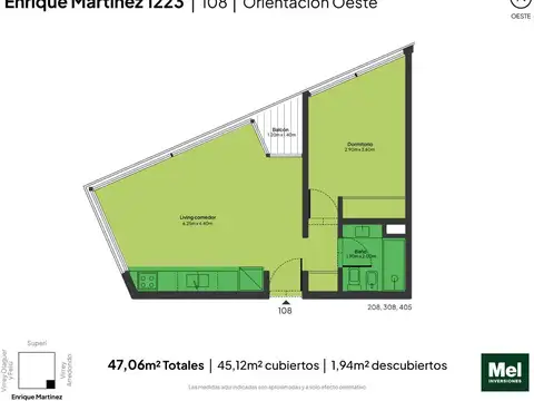 General Enrique Martínez 1200, Piso 1°