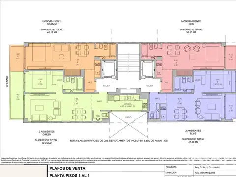 Departamento 2 ambientes en Las Cañitas