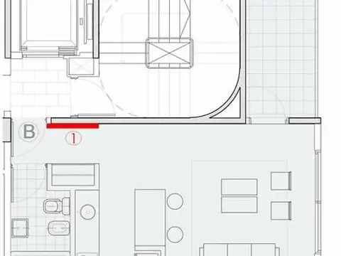 Departamento Monoambiente con 1 baño