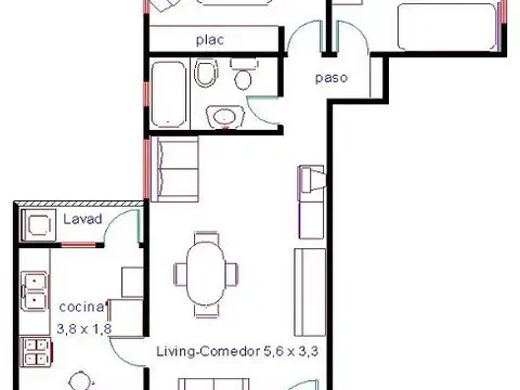 Departamento en Venta de 3 ambientes