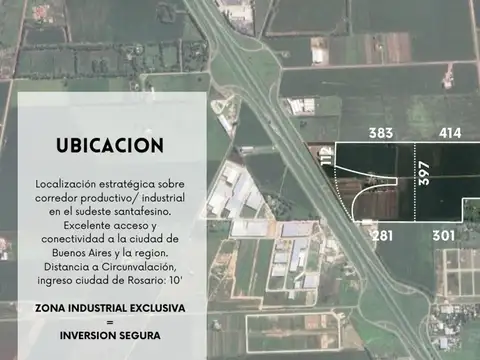 VENTA CAMPO INDUSTRIAL ALVEAR 12ha posibilidad 27h