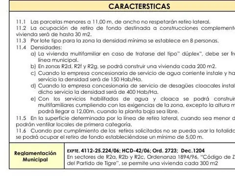 Terreno en Venta 25  mts Frente