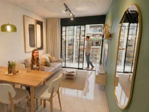 Apartamento de 1 dormitorio, al frente, con patio en Pocitos. Entrega: 2028