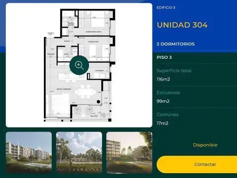 Departamento en Venta con 1 cocheras