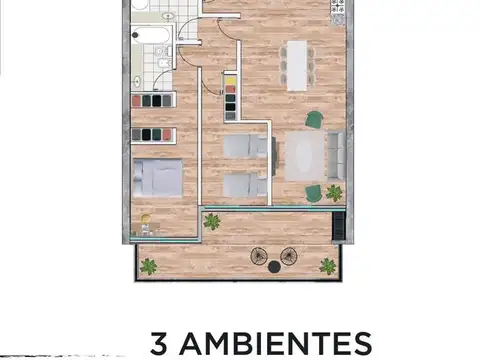 Departamento en Venta de 3 ambientes