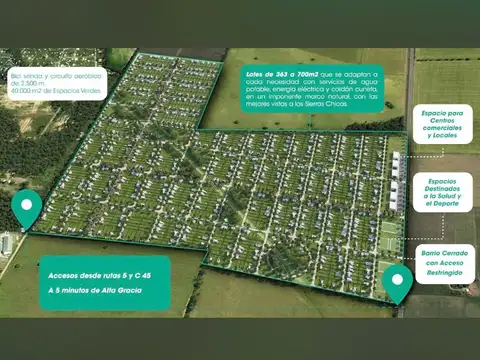 Terreno en Venta en Alta Gracia, USD 23.000