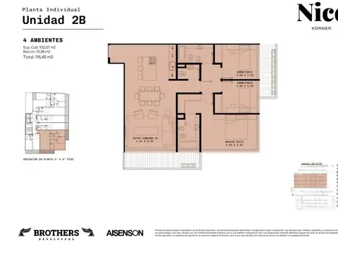 Departamento 4 ambientes con 3 baños