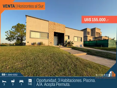Venta Casa Oportunidad 3 habitaciones Piscina Horizontes al Sur - renta h/Dic-26