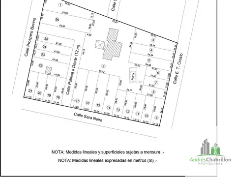Terreno en Venta 145,34  mts Frente